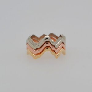 Tri-tone Teton Silhouette Ring Set