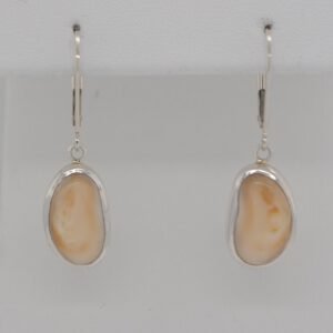 Sterling Silver Elk Ivory Dangle Earrings