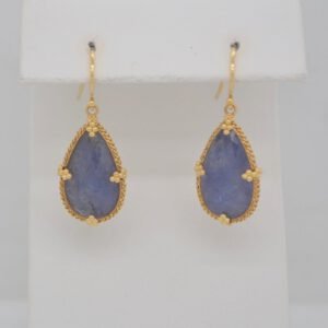 18K Tanzanite Rose Cut Earrings