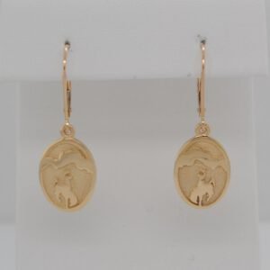 14K Bronco Dangle Earrings