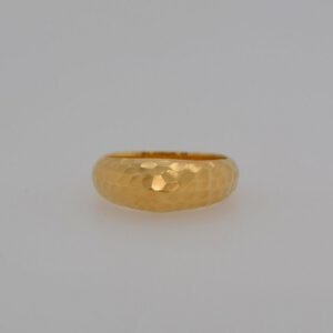 18K Hammered Domed Top Ring
