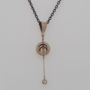 14K White Gold Textured Bead Diamond Pendant