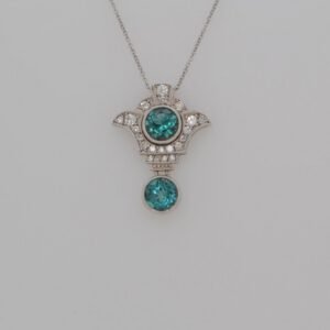 Platinum Double Tourmaline & Diamond Necklace
