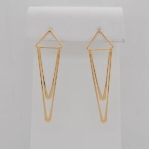 14K Geometric Layered Dangle Earrings