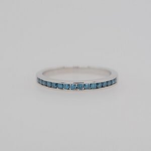 14K Blue Diamond Channel Set Band