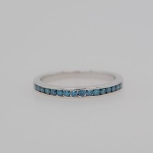 14K Blue Diamond Channel Set Band