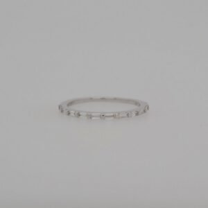14K Dainty Baguette Diamond Band