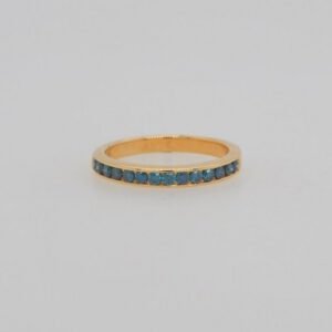14K Blue Diamond Channel Band