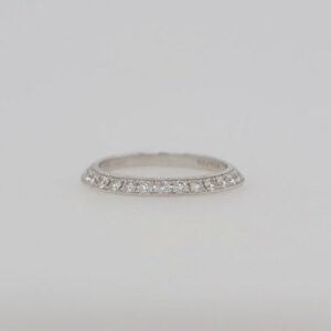 14K Half Knife Edge Diamond Stacking Ring