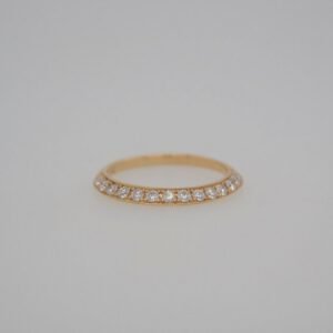 14K Half Knife Edge Diamond Stacking Ring