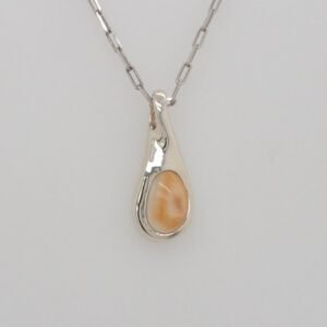 Sterling Silver Swoop Elk Ivory Pendant