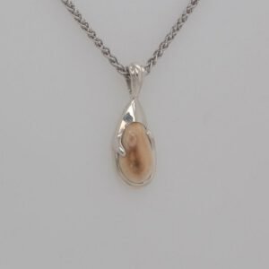 Sterling Silver Two Prong Elk Ivory Pendant