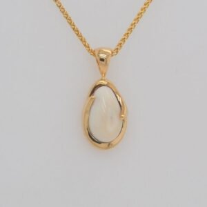 14K Two Prong Elk Ivory Pendant