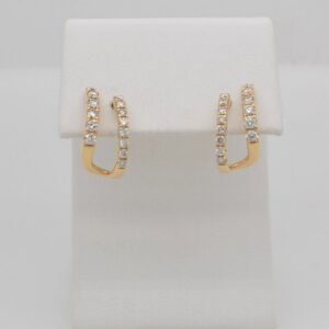 14KY Diamond Double Hoop Earrings