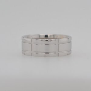 14K Grooved Flat Band