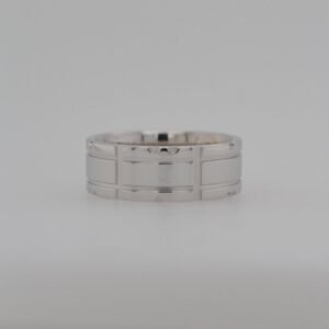 14K Geometric Grooved Flat Band