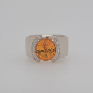 One of a Kind, 14K Yellow Sapphire & Diamond Wide Ring