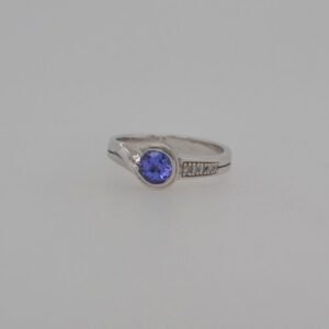 14K Tanzanite & Diamond Asymmetric Ring