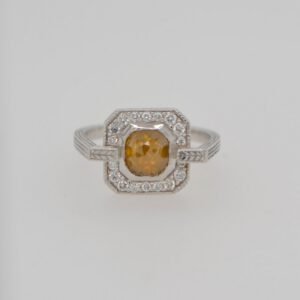 One of a Kind, Platinum Yellow & White Diamond Ring