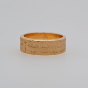14K Aspen Bark Flat Band
