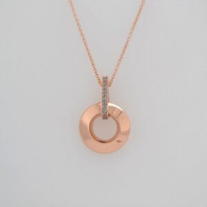 One of a Kind, 14K Blue Diamond Double Sided 3D Compass Pendant