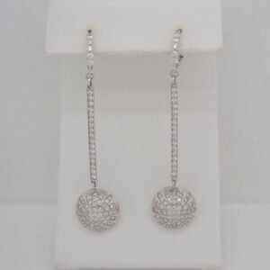 One of a Kind, 14K Long Diamond Disc Dangles