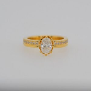 One of a Kind, 18K Oval Diamond Ring