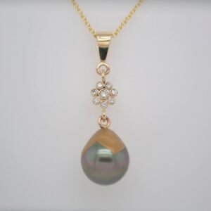 One of a Kind, 18K Maki-e Tahitian Pearl & Diamond Pendant
