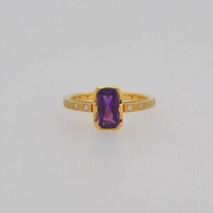 One of a Kind, 18K Amethyst and Diamond Ring