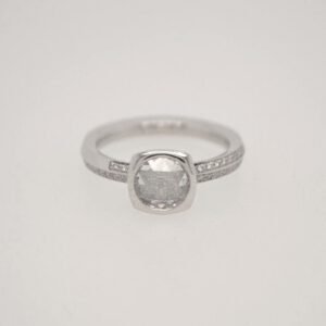 One of a Kind, Platinum Rose Cut Diamond Bezel Set Ring