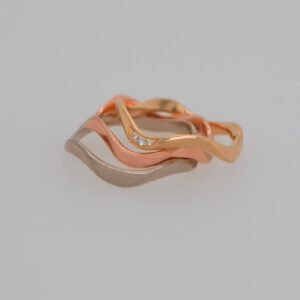 14K Snake River Wavy Rings