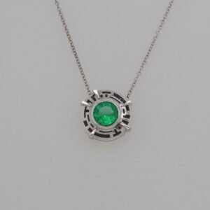 One of a Kind, 14K  Emerald & Diamond Necklace
