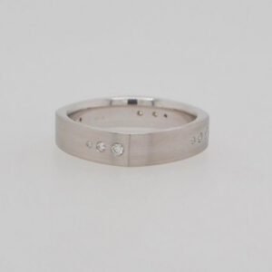 One of a Kind, 14K Square Brushed Diamond Band