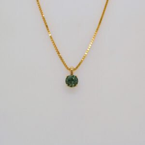 14K Montana Sapphire Solitaire Pendant