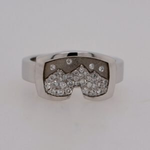 One of a Kind, 14K Diamond Teton Goggle Ring