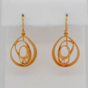 14K Melted Spiral Diamond Earrings