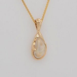 14K Two Prong Elk Ivory Pendant