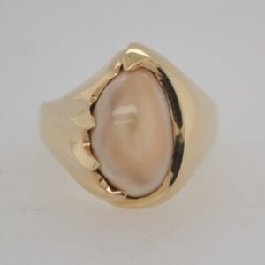 14K Half Prongs Elk Ivory Ring