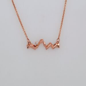14K Rose Gold Diamond Teton Silhouette Necklace