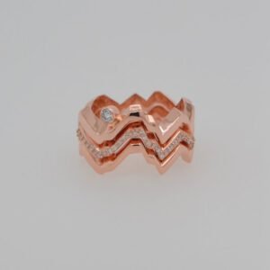Rose Gold Diamond Teton Silhouette Ring Set