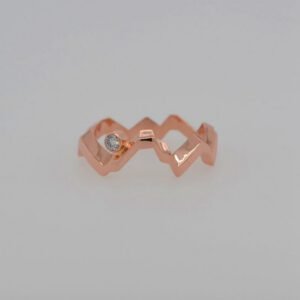 14K Rose Gold Diamond Teton Silhouette Ring