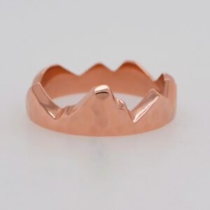 14K Rose Gold Hammered Teton Layering Ring