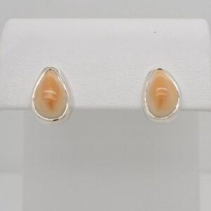 Sterling Silver Elk Ivory Post Earrings