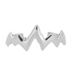 Sterling Silver Diamond Heavyweight Teton Cuff Bracelet