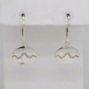 Sterling Silver Teton Oval Dangle Earrings