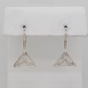Sterling Silver Diamond Teton Triangle Dangle Earrings