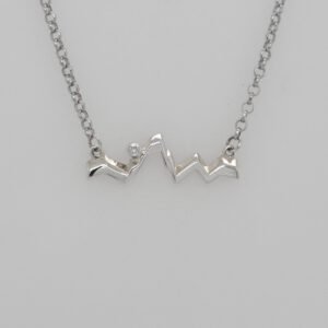 Sterling Silver Diamond Teton Silhouette Necklace