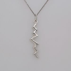 Sterling Silver Horizontal Teton Silhouette Pendant