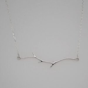 Sterling Silver Suspended Antler Necklace