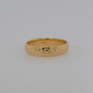 14K Hammered Domed Band